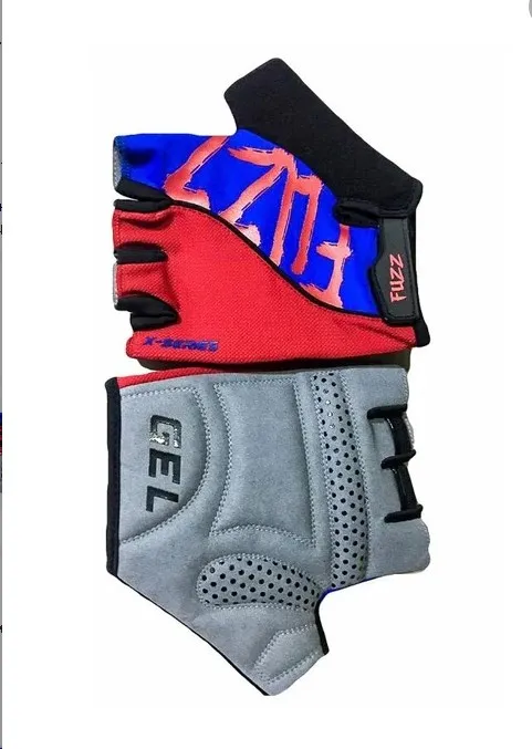 Перчатки лайкра X-SERIES красно-синие, р-р S, с петельками, GEL, на липучке FUZZ