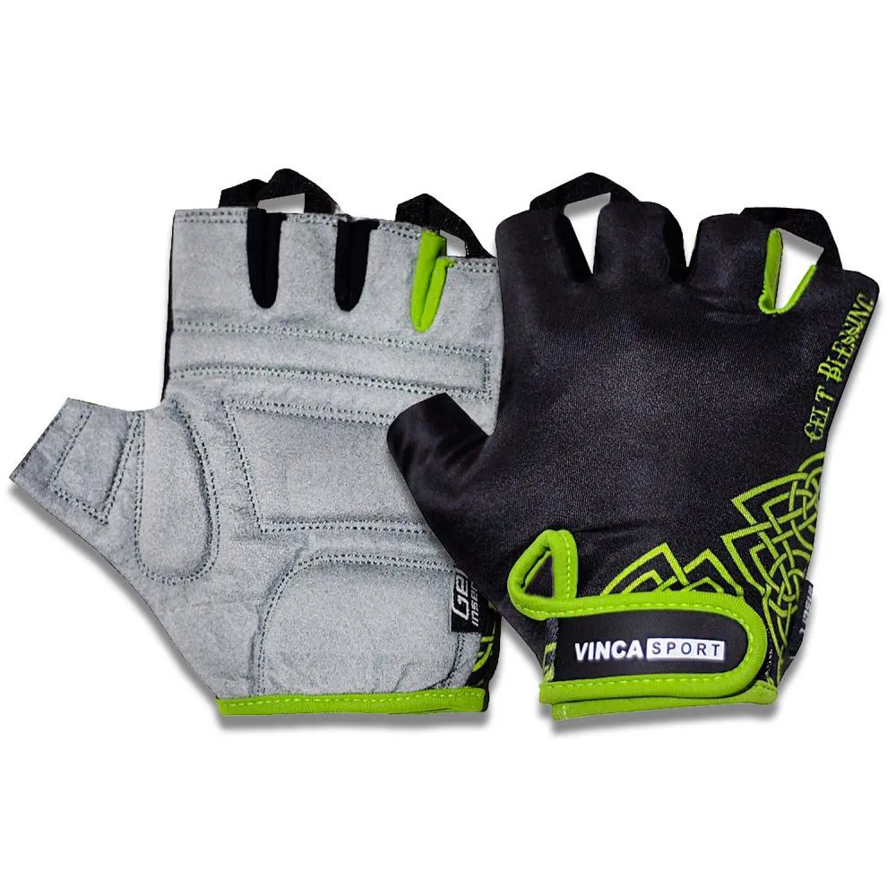 Перчатки велосипедные Vinca Sport, Gelt, черные р-р M